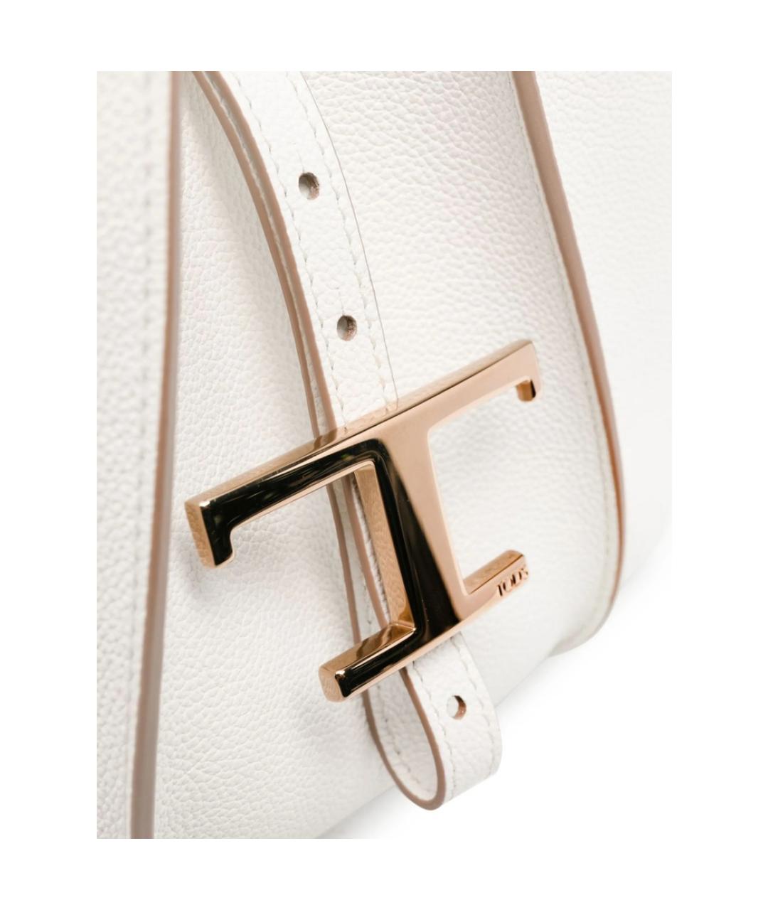 TOD'S Белая кожаная сумка тоут, фото 6