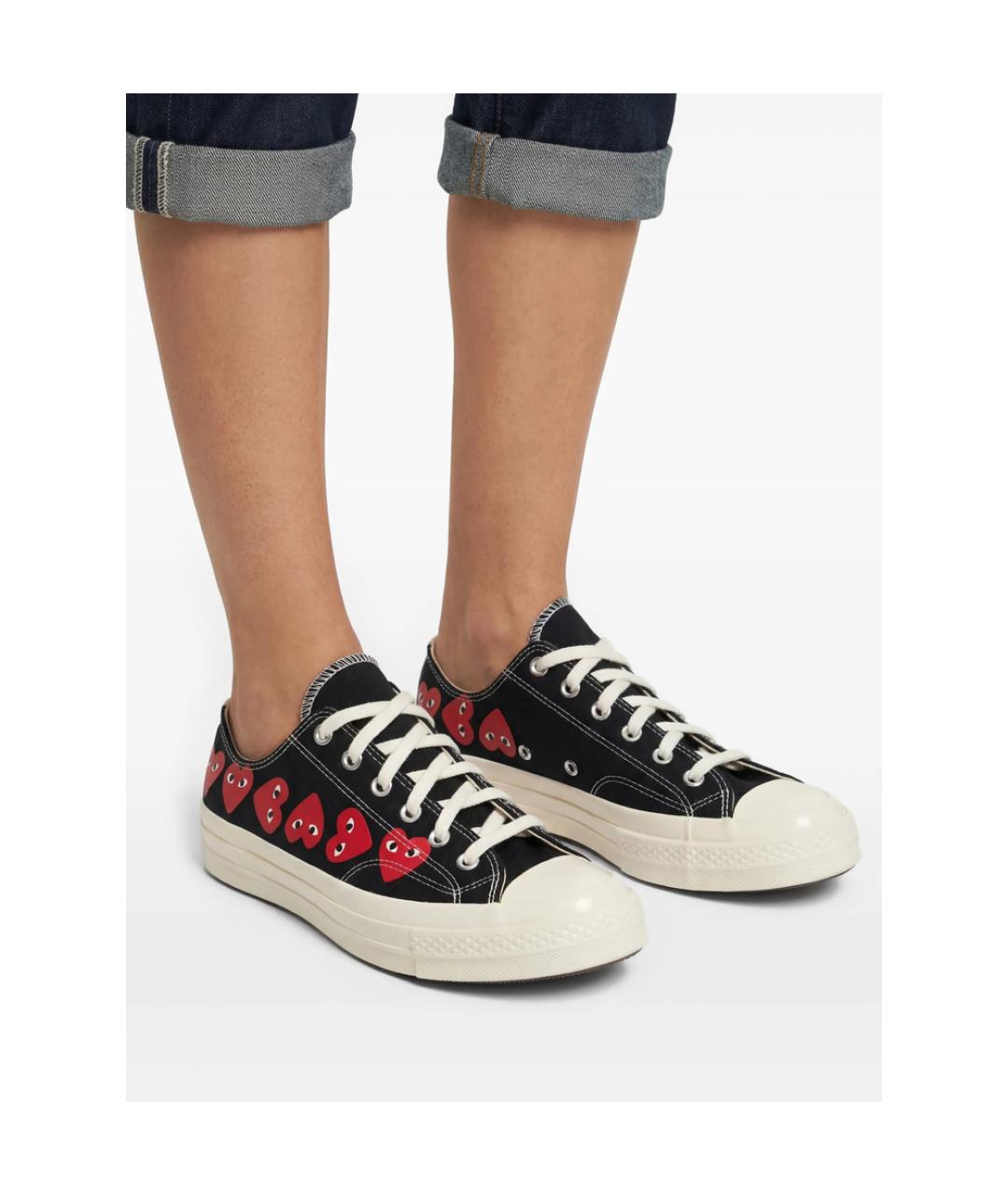 CONVERSE Черные резиновые низкие кроссовки / кеды, фото 5