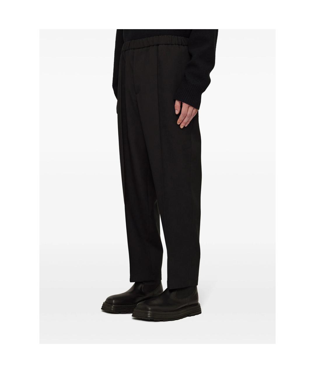 JIL SANDER Черные хлопковые повседневные брюки, фото 3