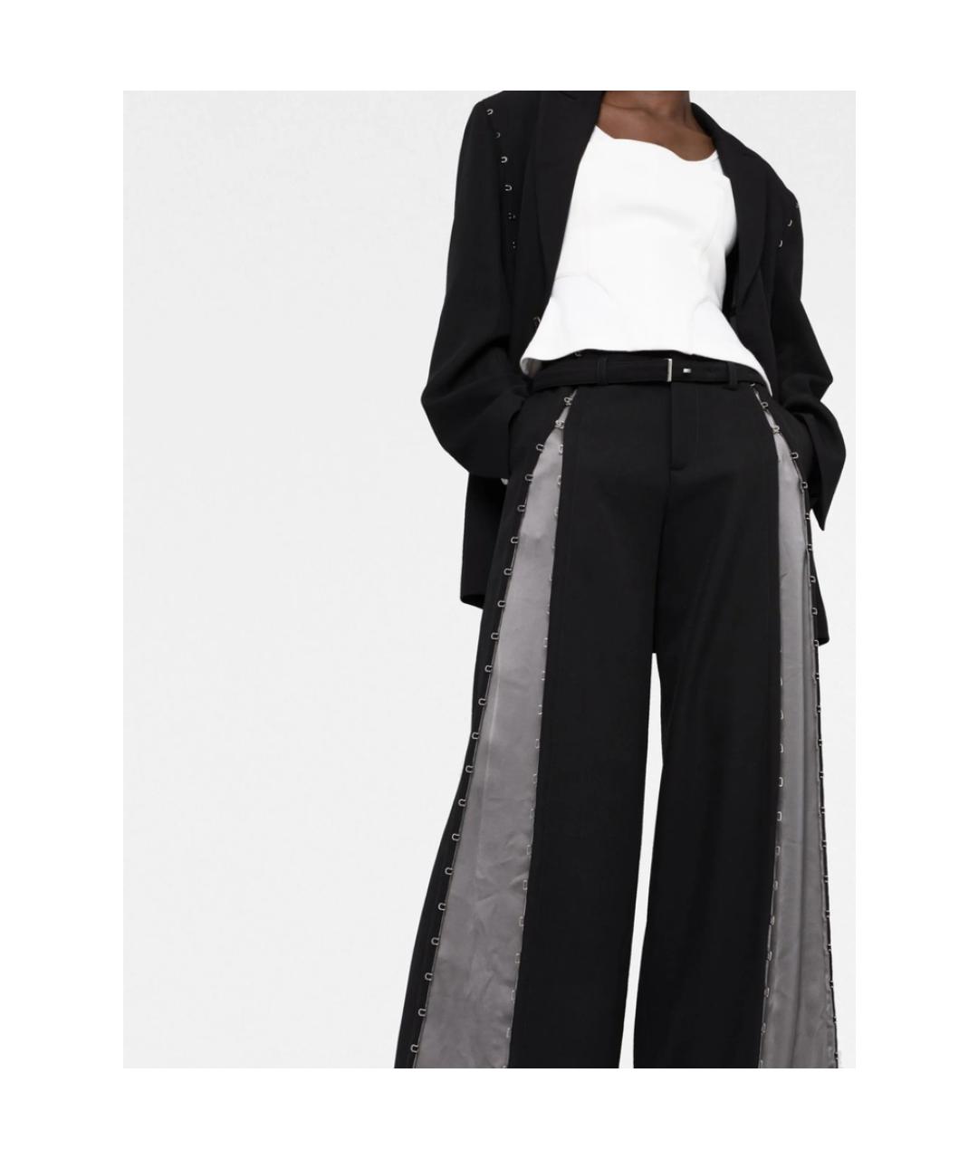 DION LEE Черные шерстяные брюки широкие, фото 2