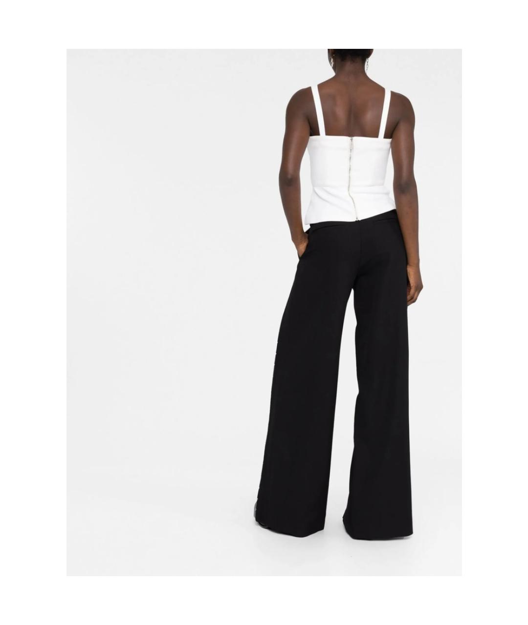 DION LEE Черные шерстяные брюки широкие, фото 3