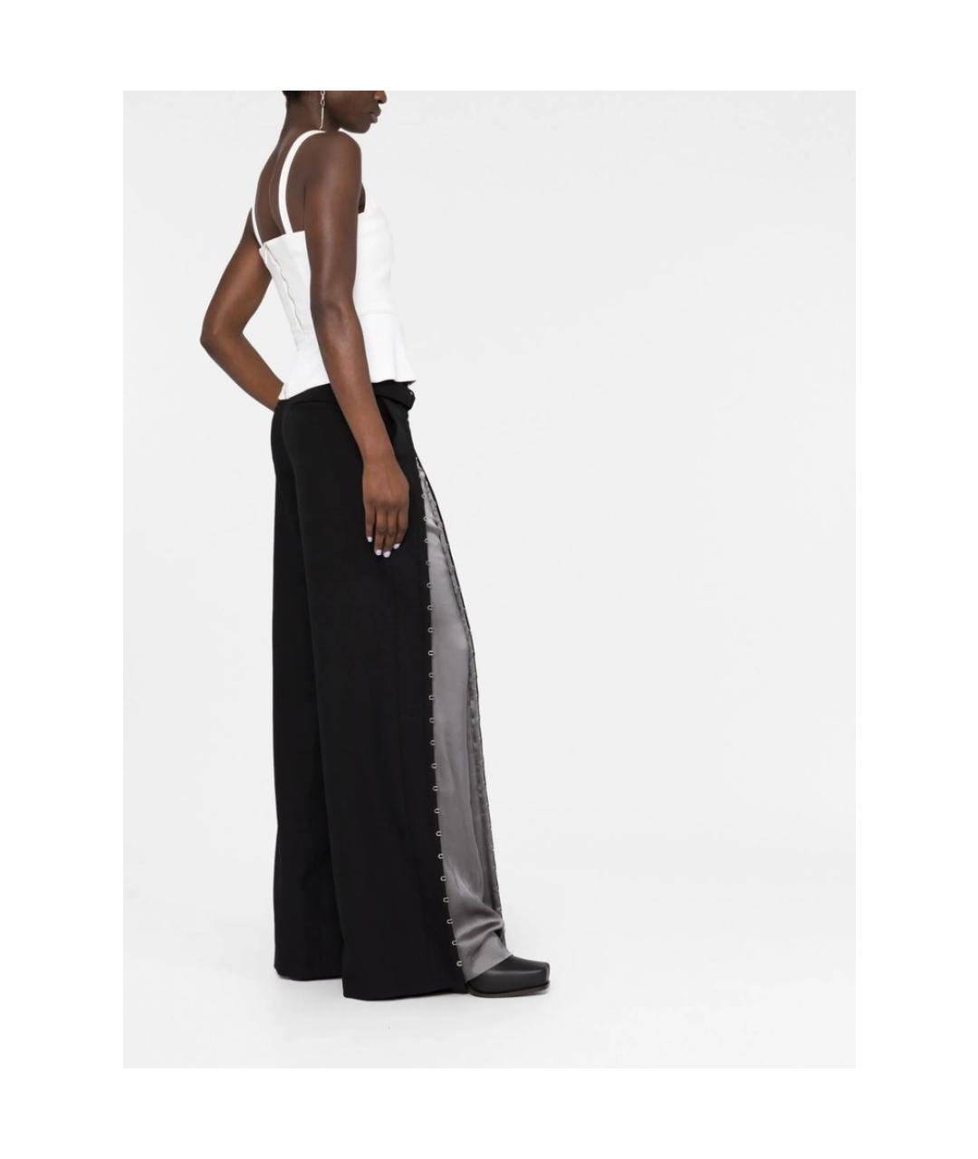 DION LEE Черные шерстяные брюки широкие, фото 5