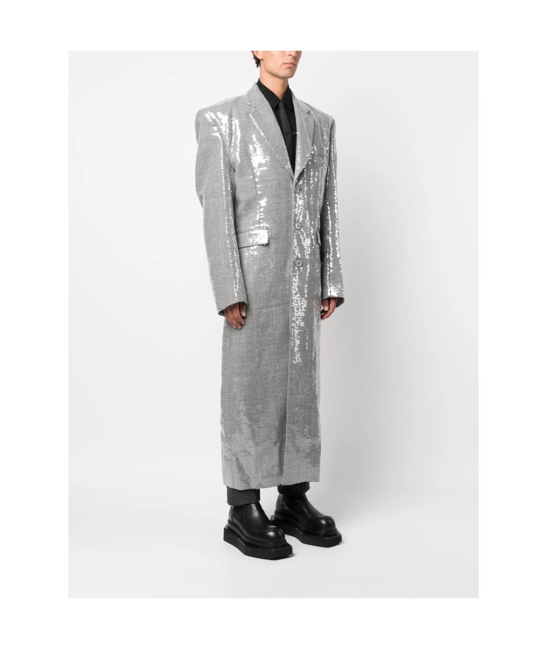 VETEMENTS Серебряное полиэстеровое пальто, фото 3