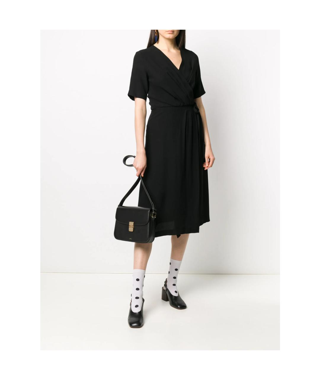 A.P.C. Черная кожаная сумка через плечо, фото 3