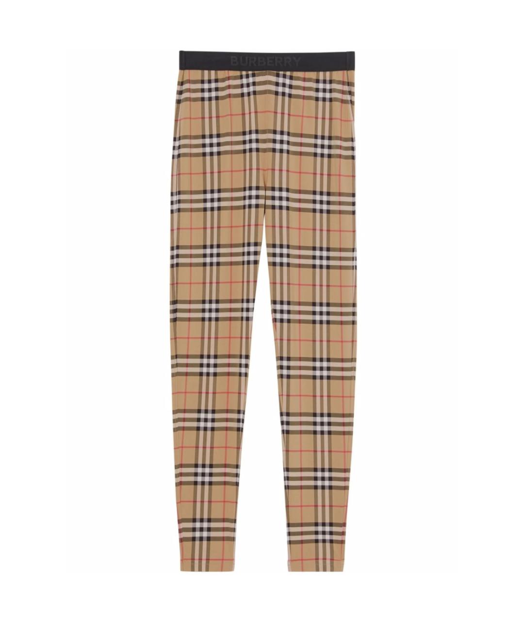BURBERRY Мульти полиэстеровые леггинсы и велосипедки, фото 1