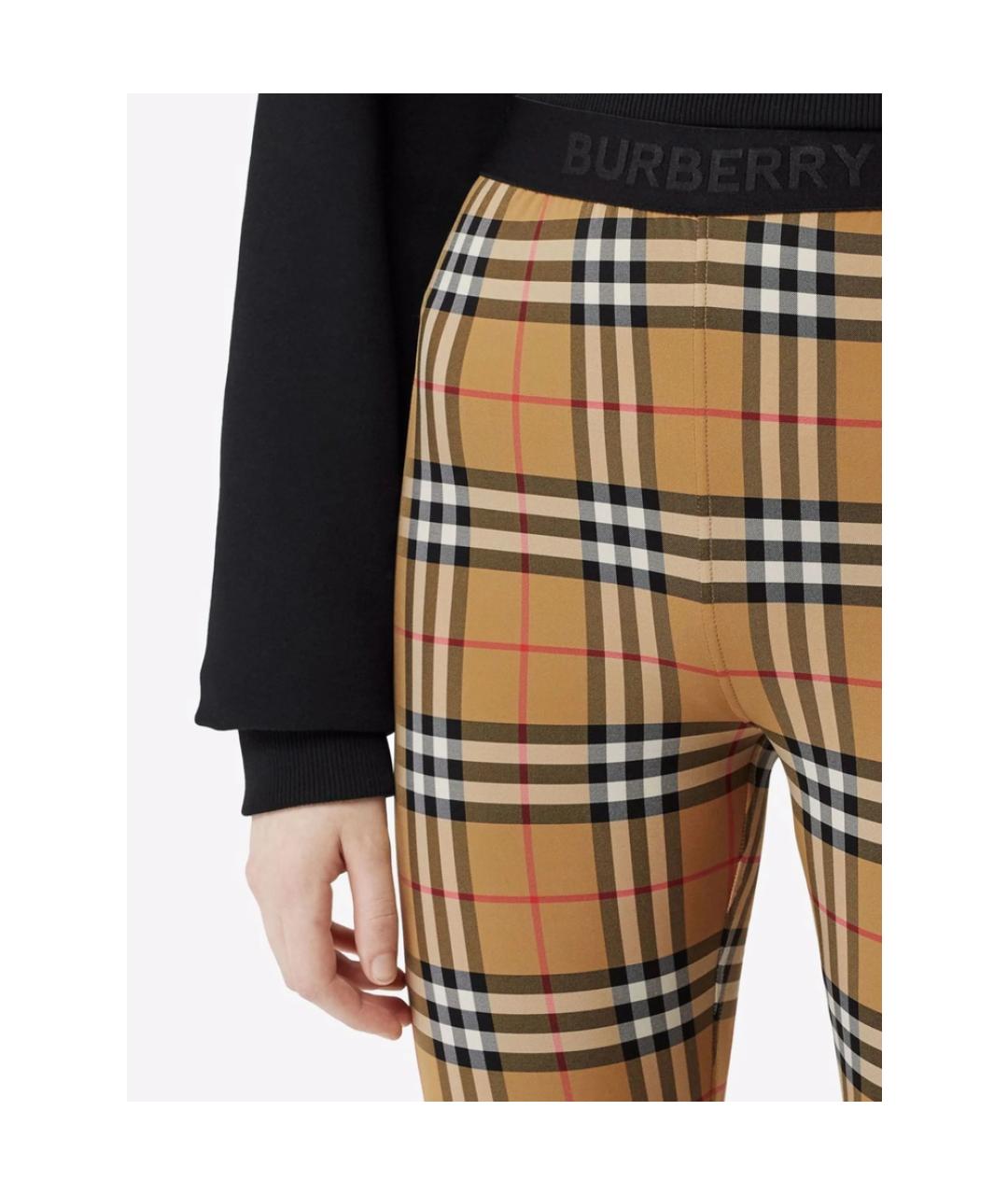 BURBERRY Мульти полиэстеровые леггинсы и велосипедки, фото 2