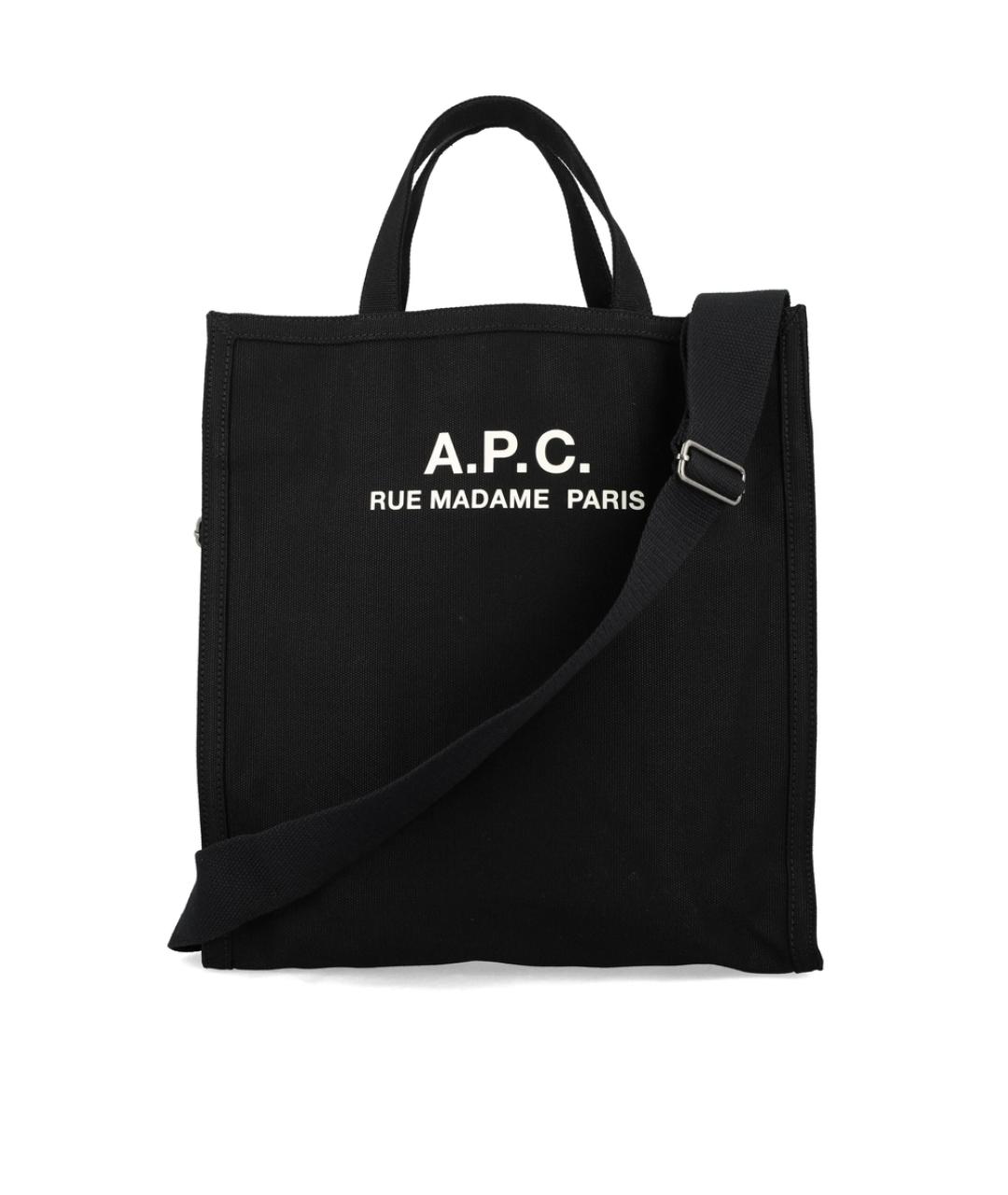 A.P.C. Черная тканевая сумка тоут, фото 1