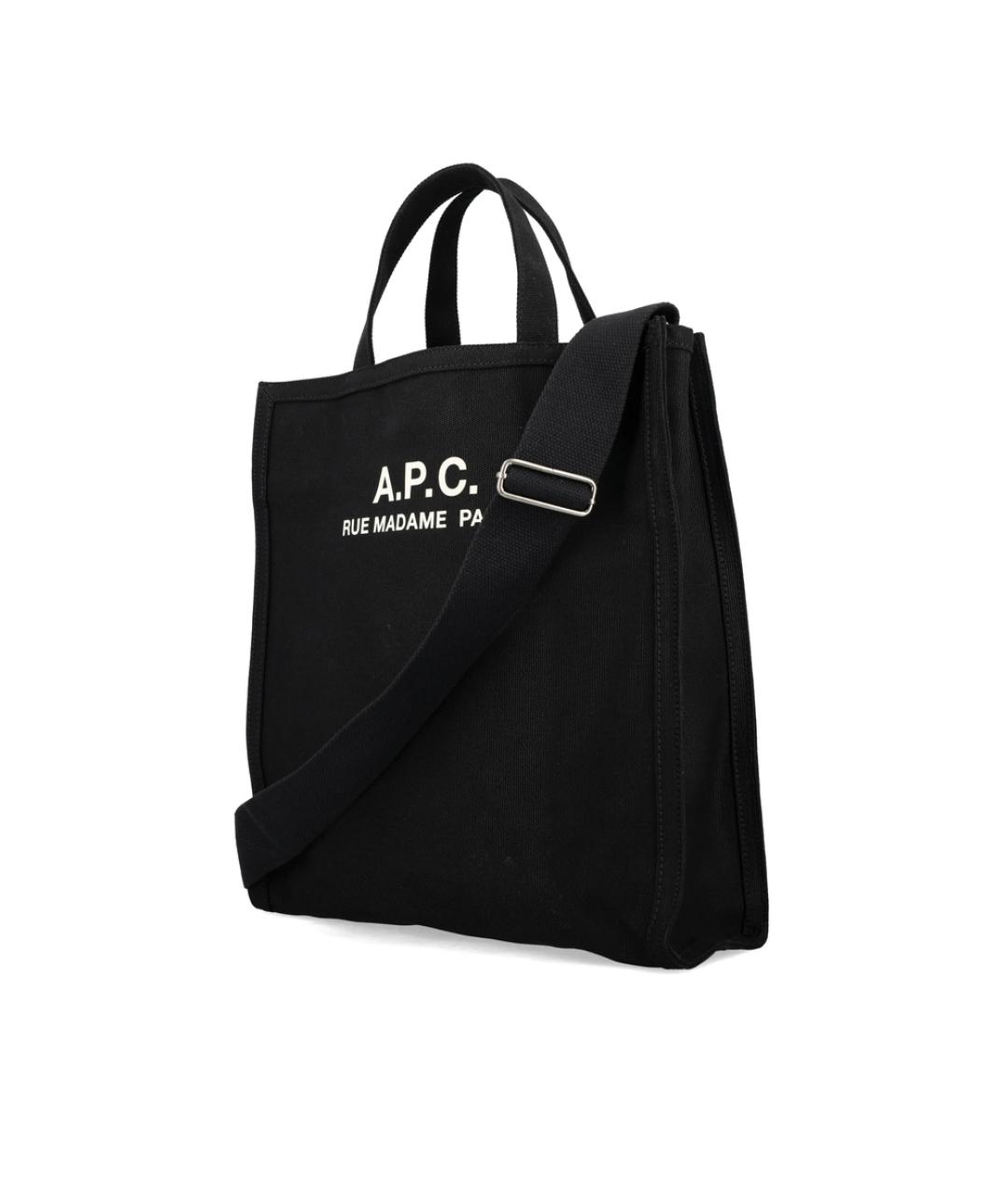 A.P.C. Черная тканевая сумка тоут, фото 3