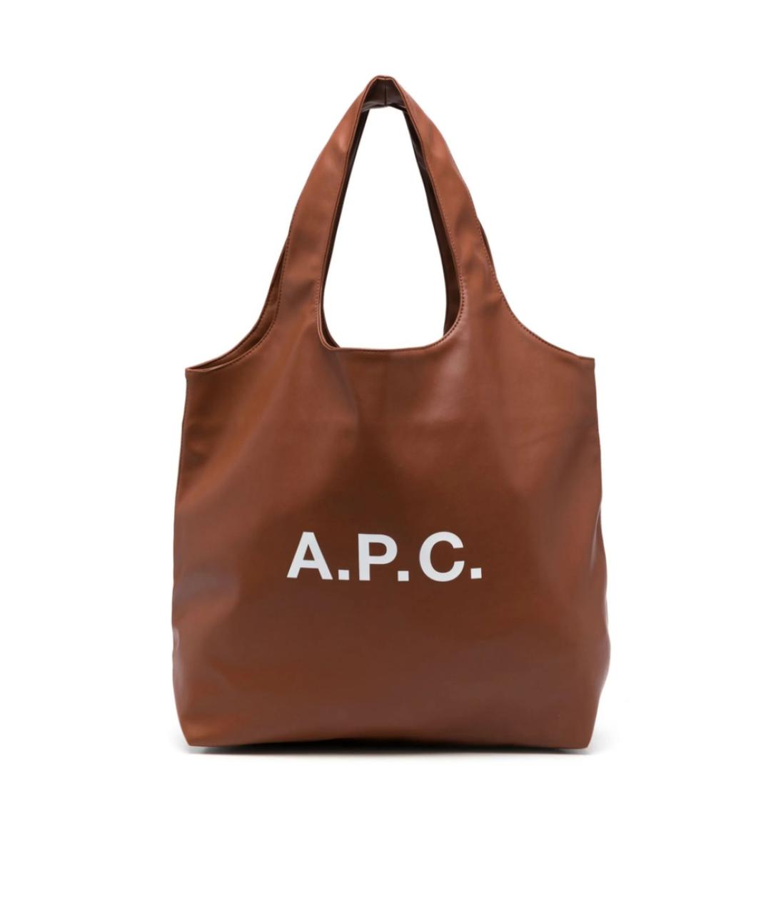 A.P.C. Коричневая сумка тоут из искусственной кожи, фото 1