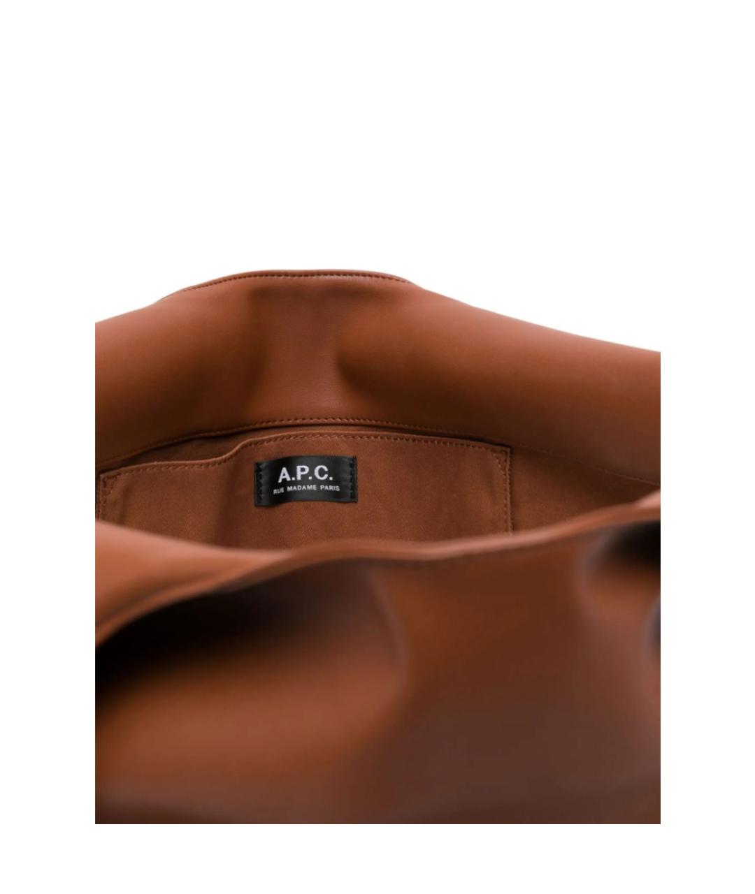 A.P.C. Коричневая сумка тоут из искусственной кожи, фото 4