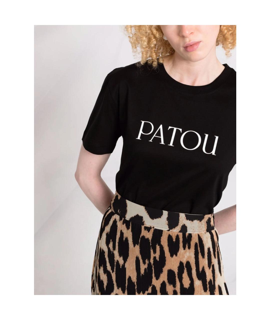 PATOU Черная хлопковая футболка, фото 5