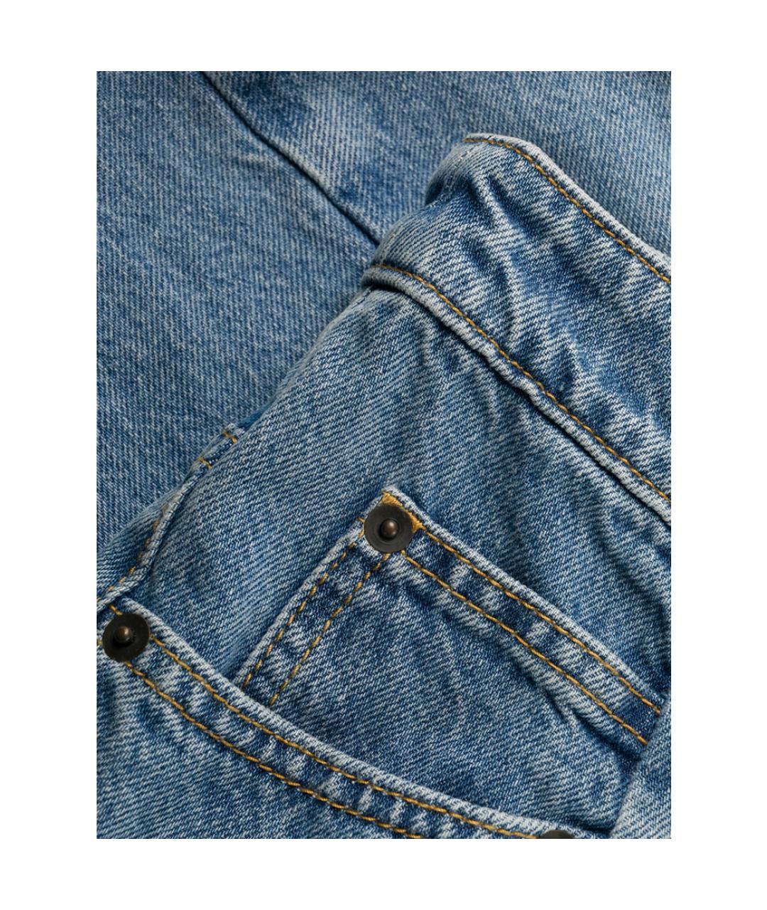 MAISON MARGIELA Голубые хлопковые прямые джинсы, фото 2