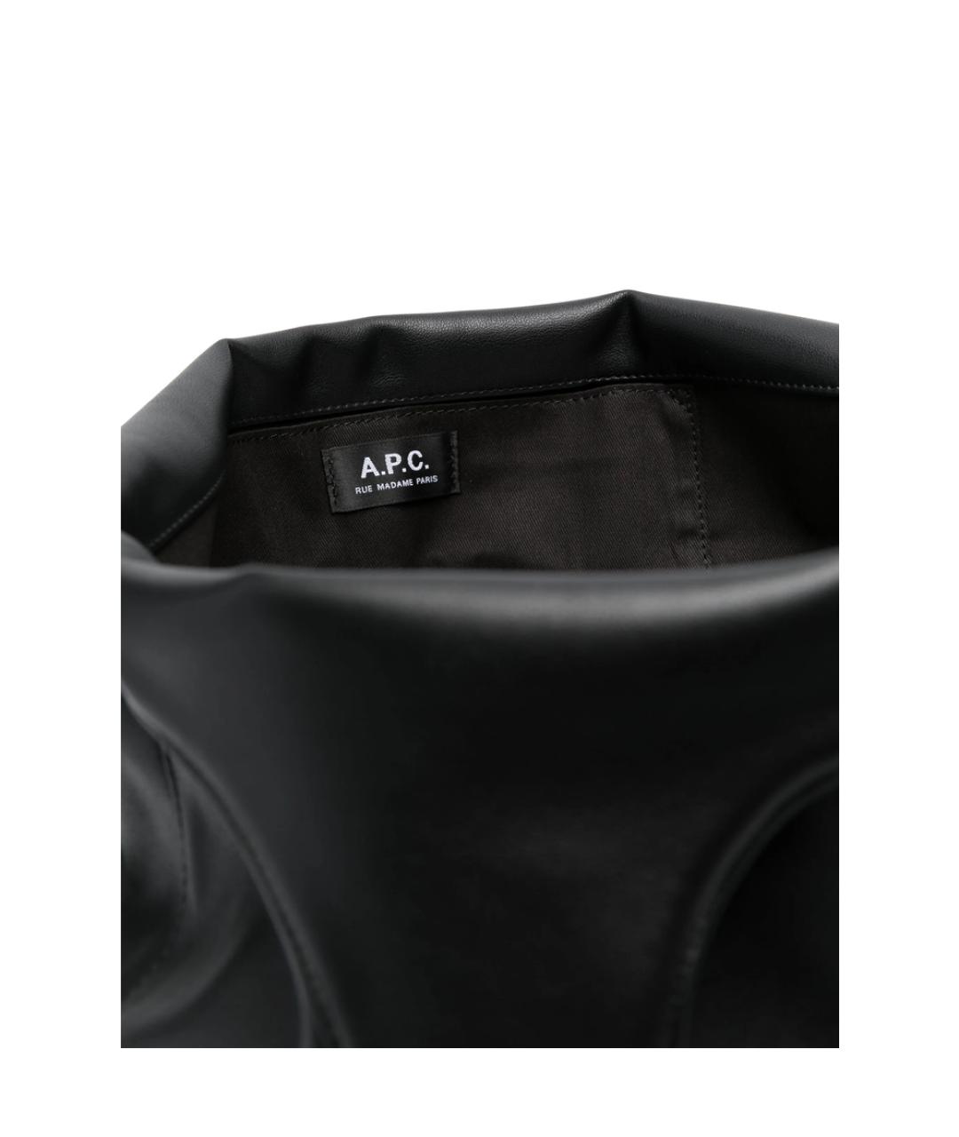 A.P.C. Черная сумка тоут из искусственной кожи, фото 2