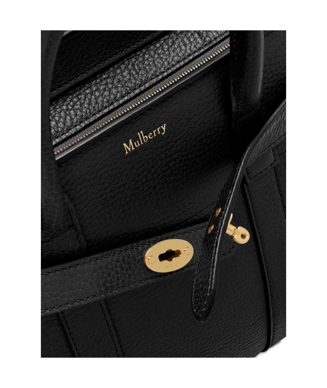 MULBERRY Черная кожаная сумка тоут, фото 3