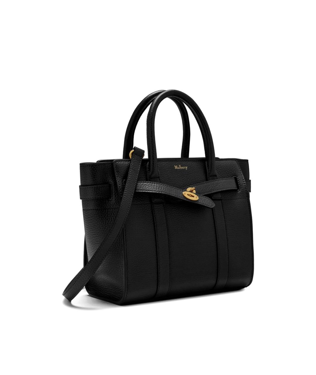 MULBERRY Черная кожаная сумка тоут, фото 6