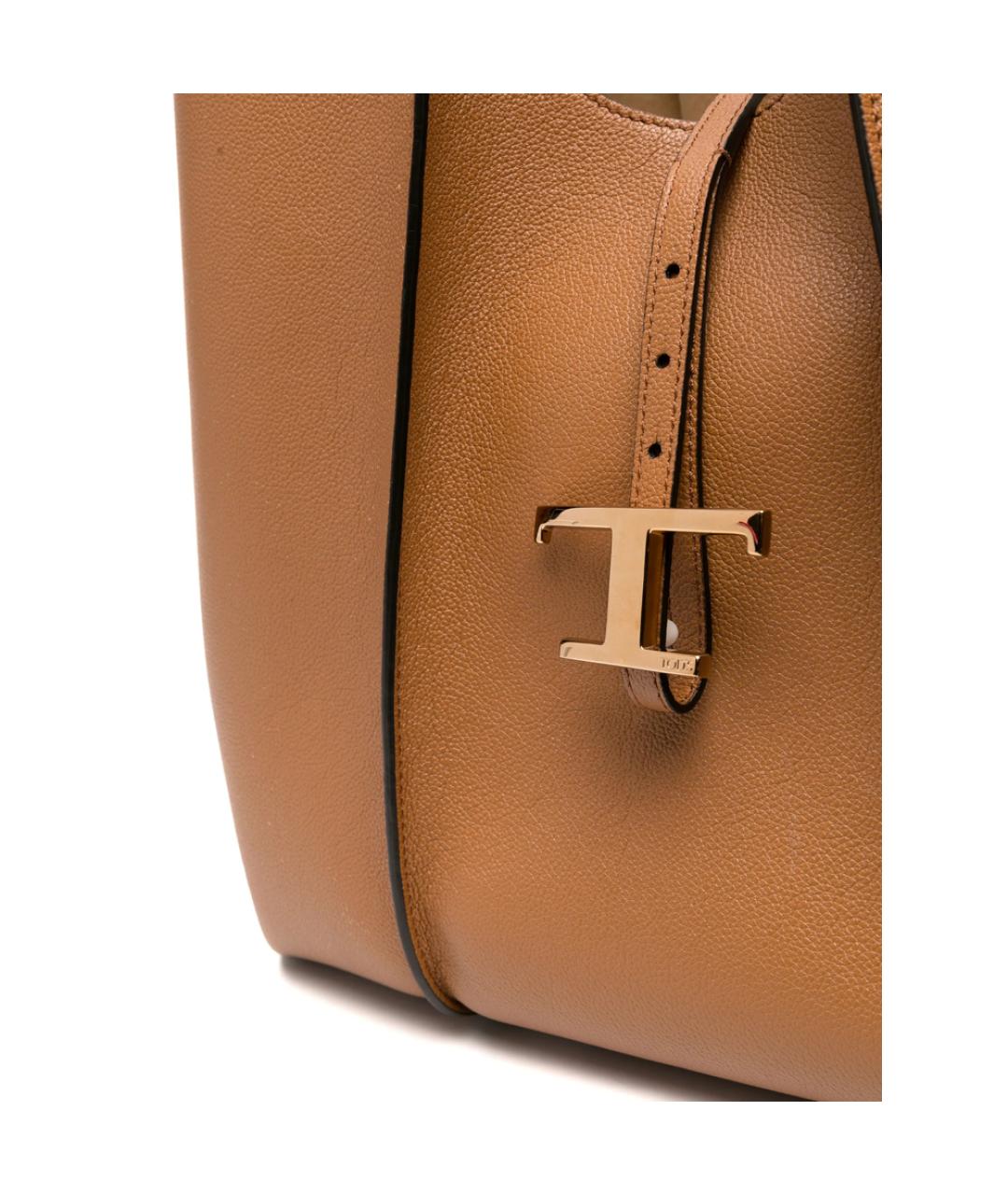 TOD'S Коричневая кожаная сумка тоут, фото 4