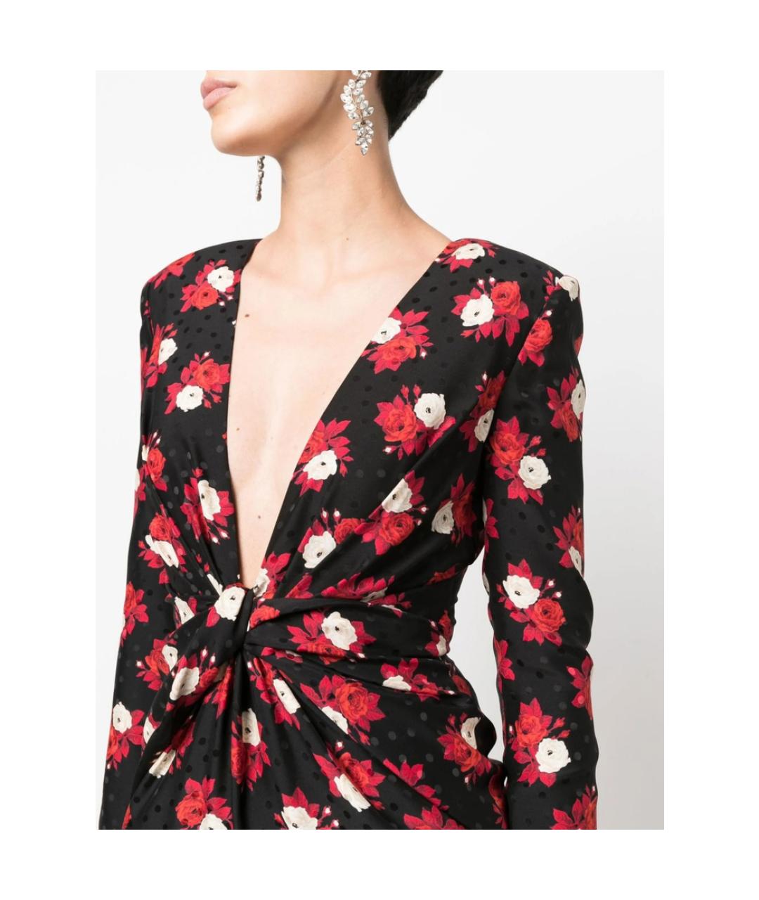 SAINT LAURENT Мульти шелковое коктейльное платье, фото 6