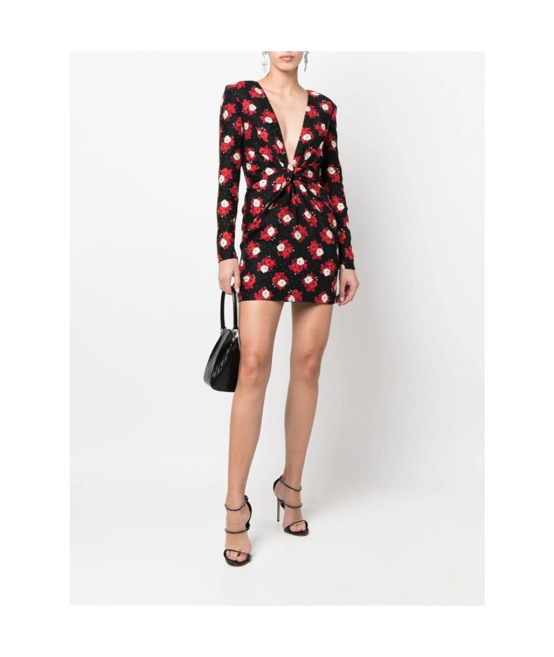 SAINT LAURENT Мульти шелковое коктейльное платье, фото 4