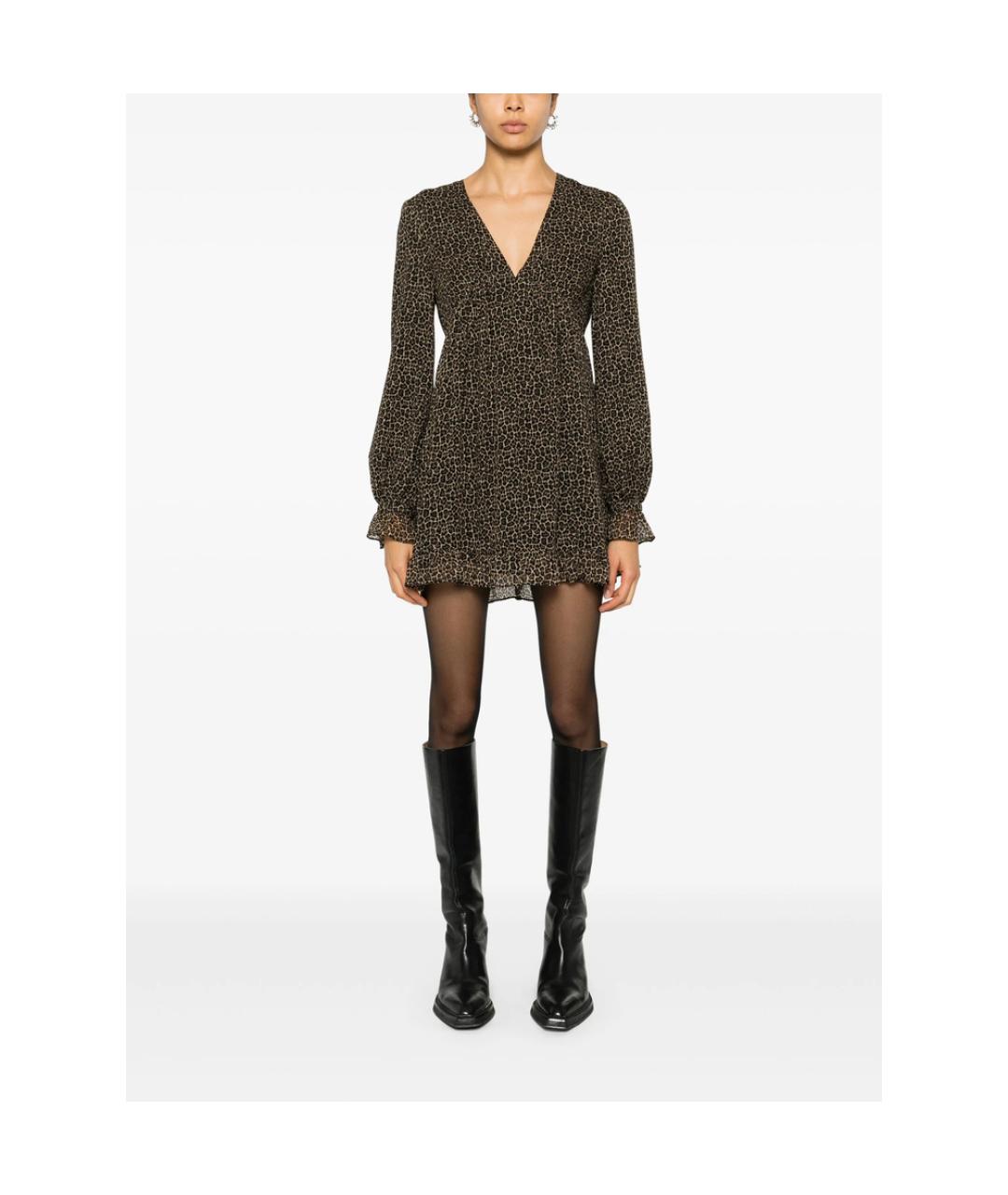 SAINT LAURENT Мульти шелковое повседневное платье, фото 4