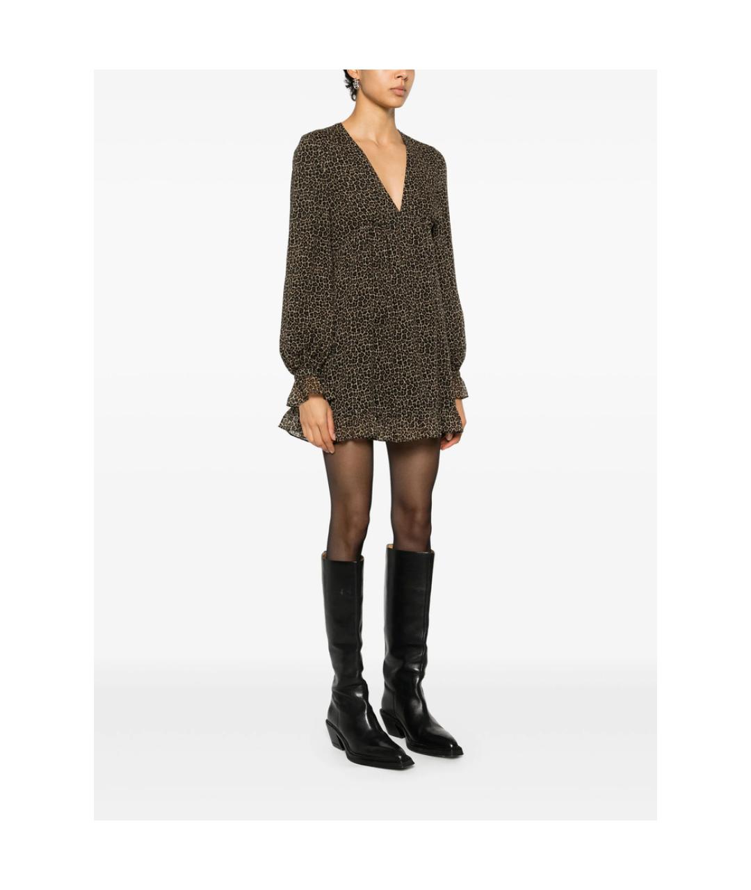 SAINT LAURENT Мульти шелковое повседневное платье, фото 5
