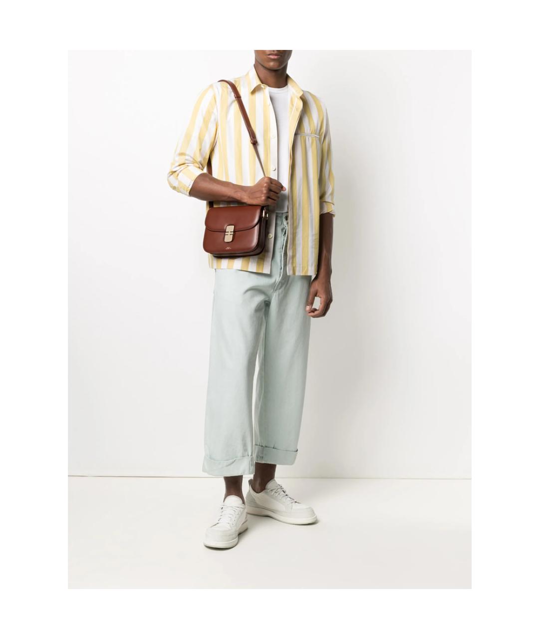 A.P.C. Коричневая кожаная сумка на плечо, фото 5