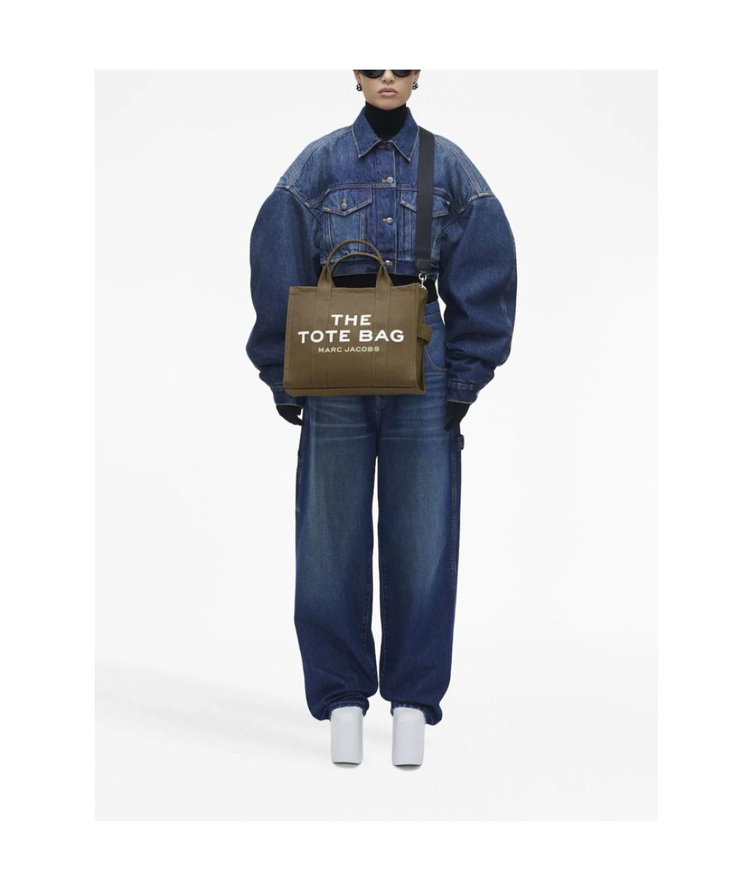 MARC JACOBS Хаки тканевая сумка тоут, фото 4