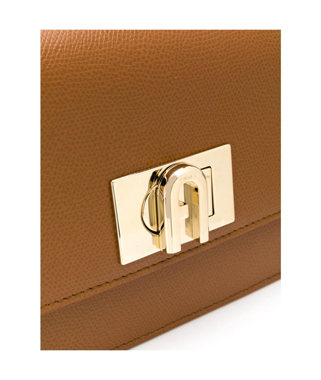 FURLA Коричневая кожаная сумка через плечо, фото 3