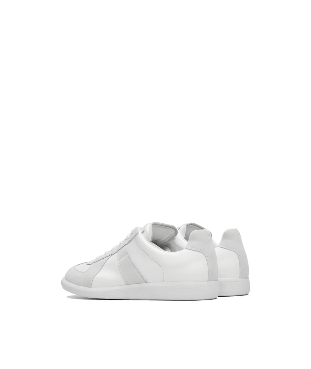 MAISON MARGIELA Белые кожаные низкие кроссовки / кеды, фото 3