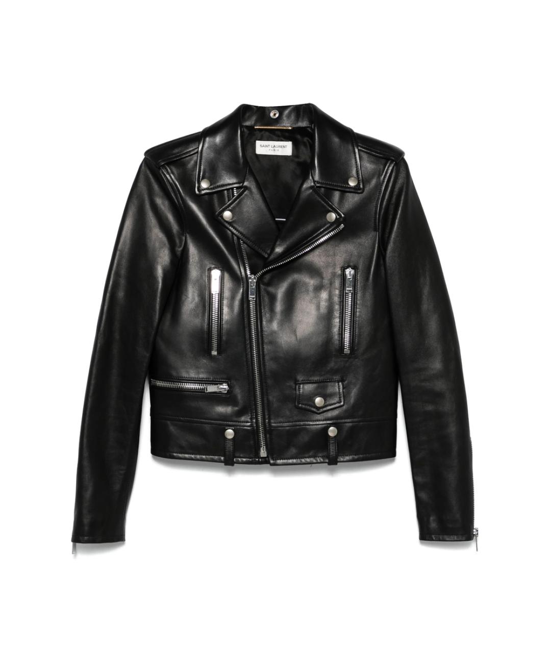 SAINT LAURENT Черная кожаная куртка, фото 1