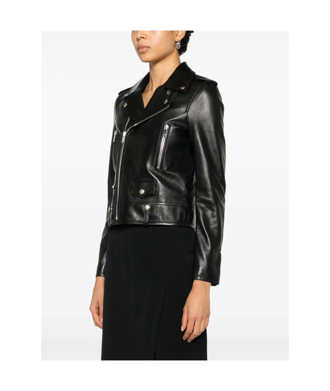 SAINT LAURENT Черная кожаная куртка, фото 4