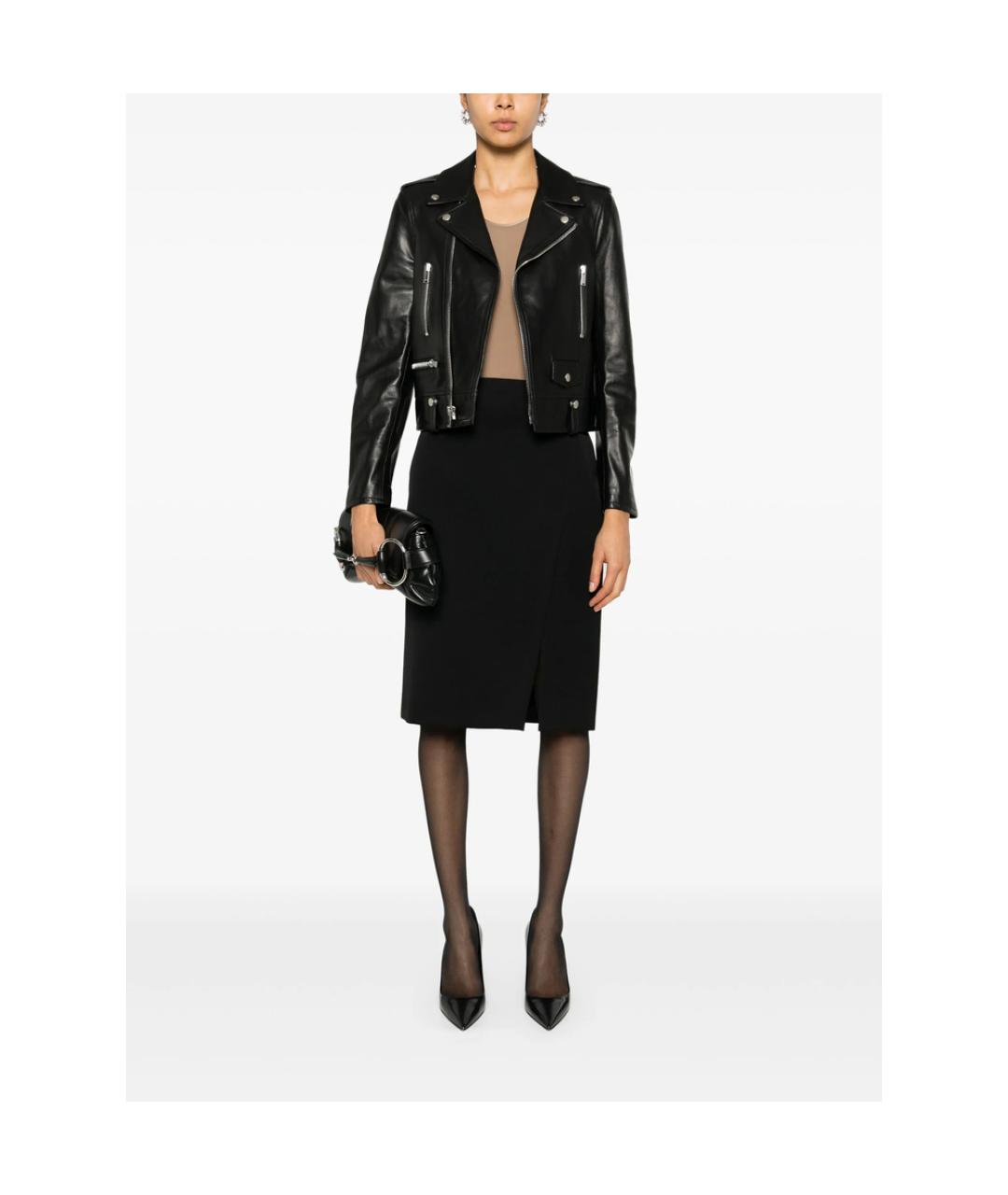 SAINT LAURENT Черная кожаная куртка, фото 5
