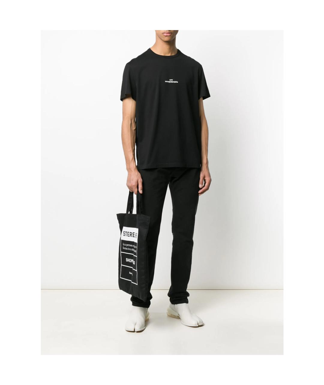 MAISON MARGIELA Черная хлопковая футболка, фото 2
