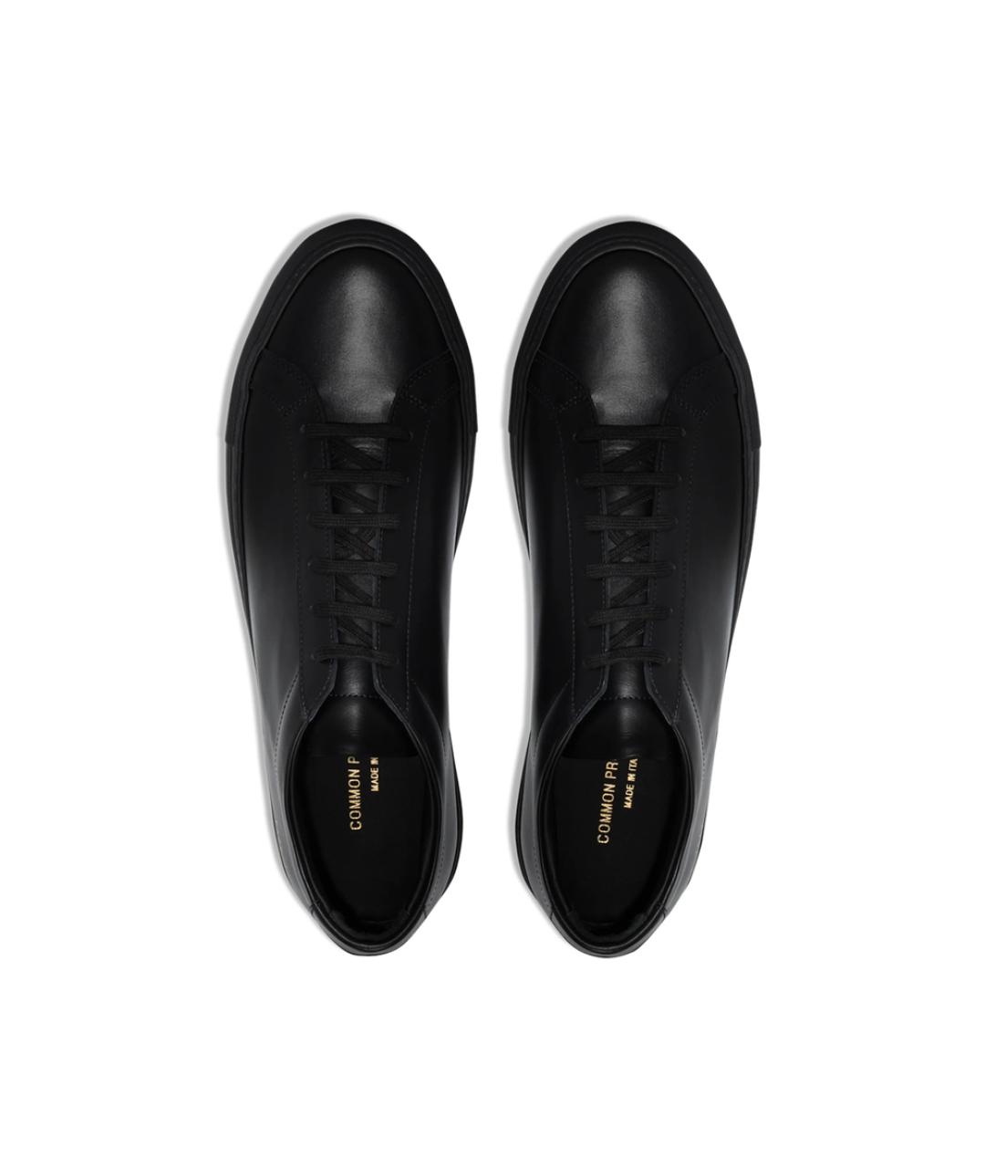 COMMON PROJECTS Черные кожаные низкие кроссовки / кеды, фото 4