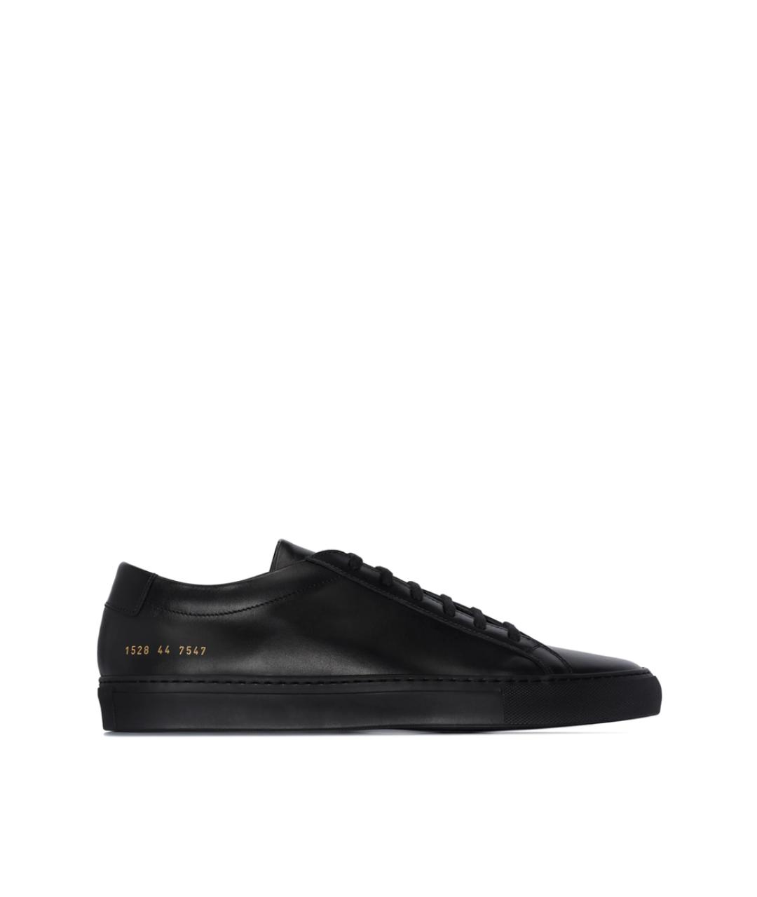 COMMON PROJECTS Черные кожаные низкие кроссовки / кеды, фото 1