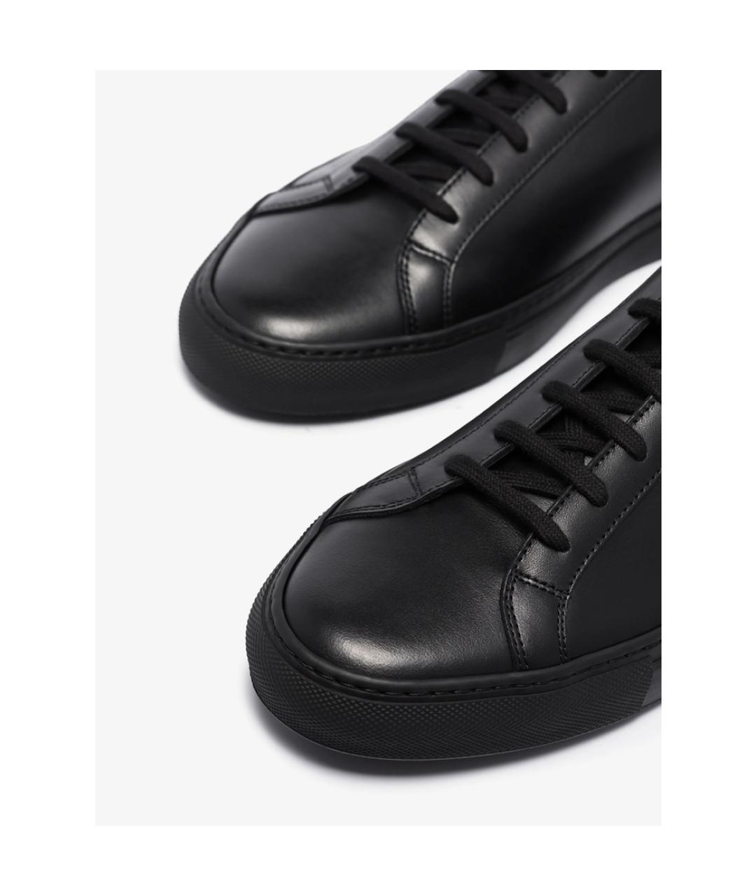 COMMON PROJECTS Черные кожаные низкие кроссовки / кеды, фото 2
