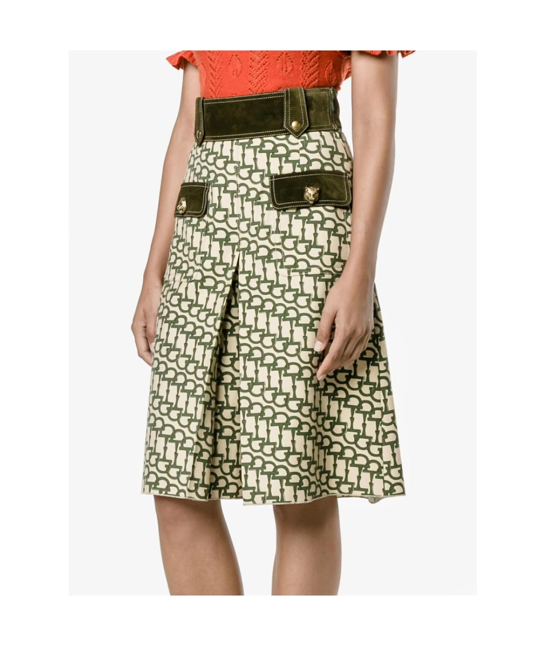 GUCCI Зеленые полиэстеровые шорты, фото 3