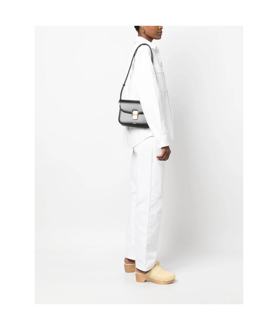 A.P.C. Черная кожаная сумка через плечо, фото 4