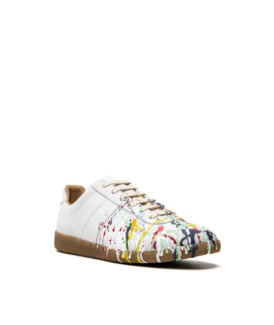 MAISON MARGIELA Белые кожаные низкие кроссовки / кеды, фото 2