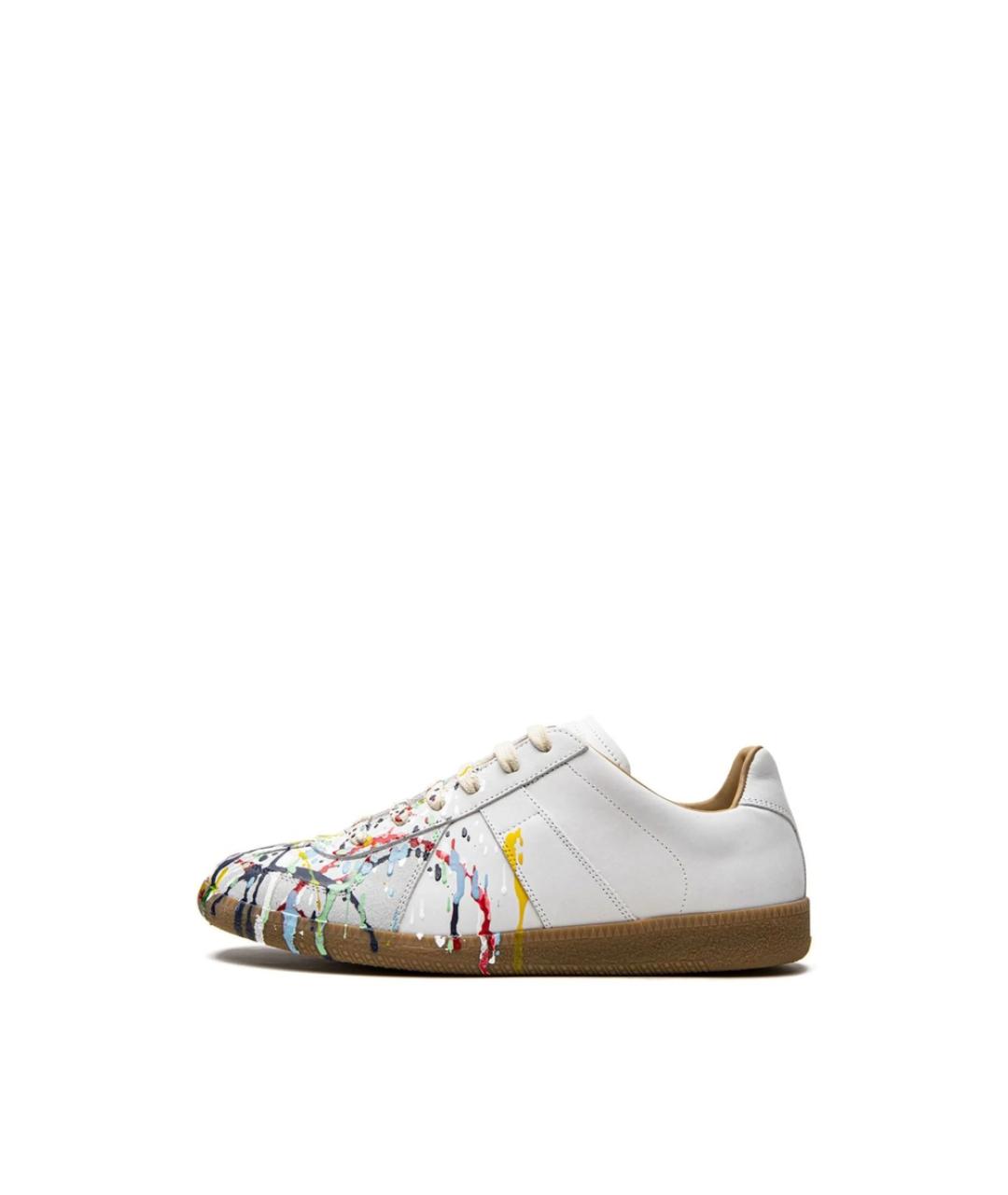 MAISON MARGIELA Белые кожаные низкие кроссовки / кеды, фото 5
