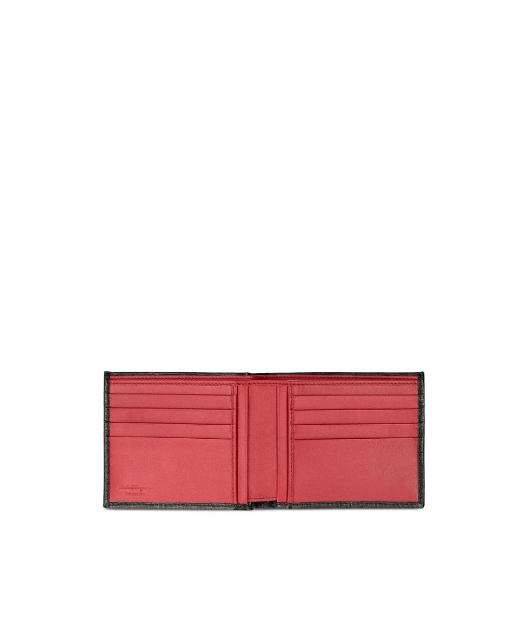 FERRAGAMO Черный кожаный кошелек, фото 2