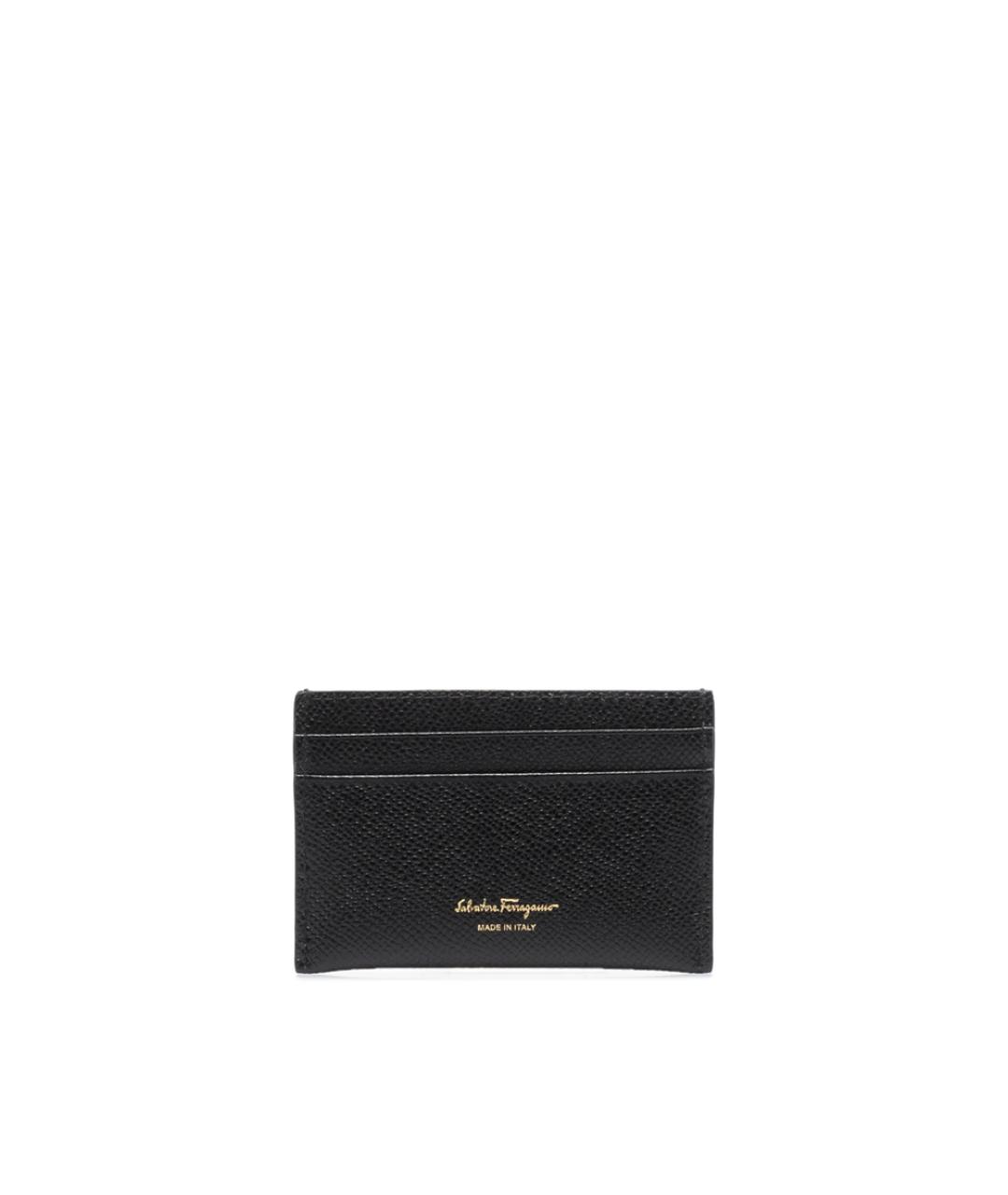 FERRAGAMO Черный кожаный кардхолдер, фото 2