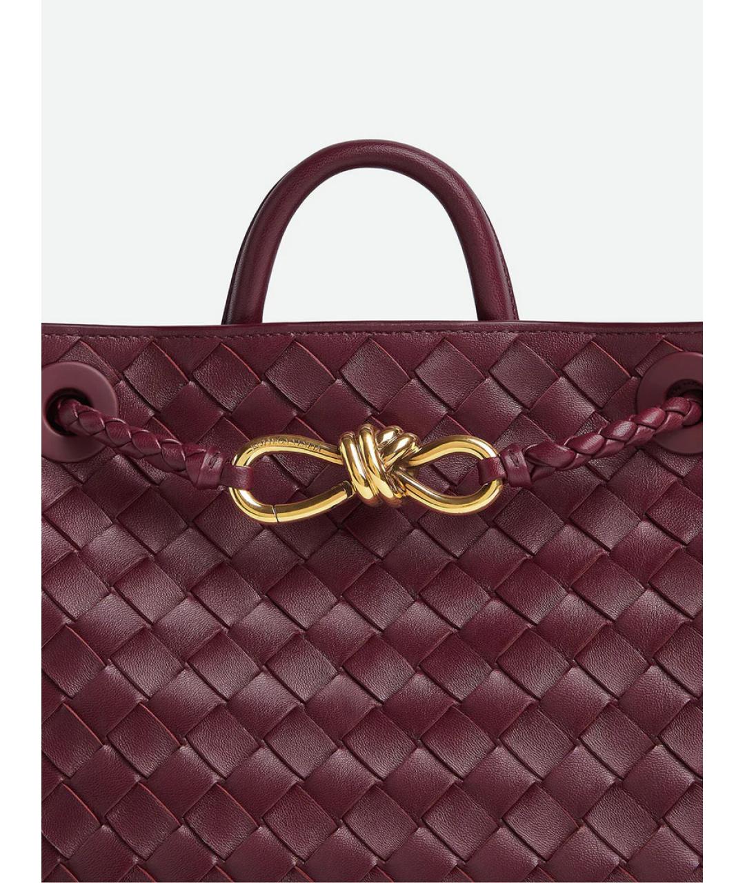 BOTTEGA VENETA Бордовая кожаная сумка тоут, фото 5
