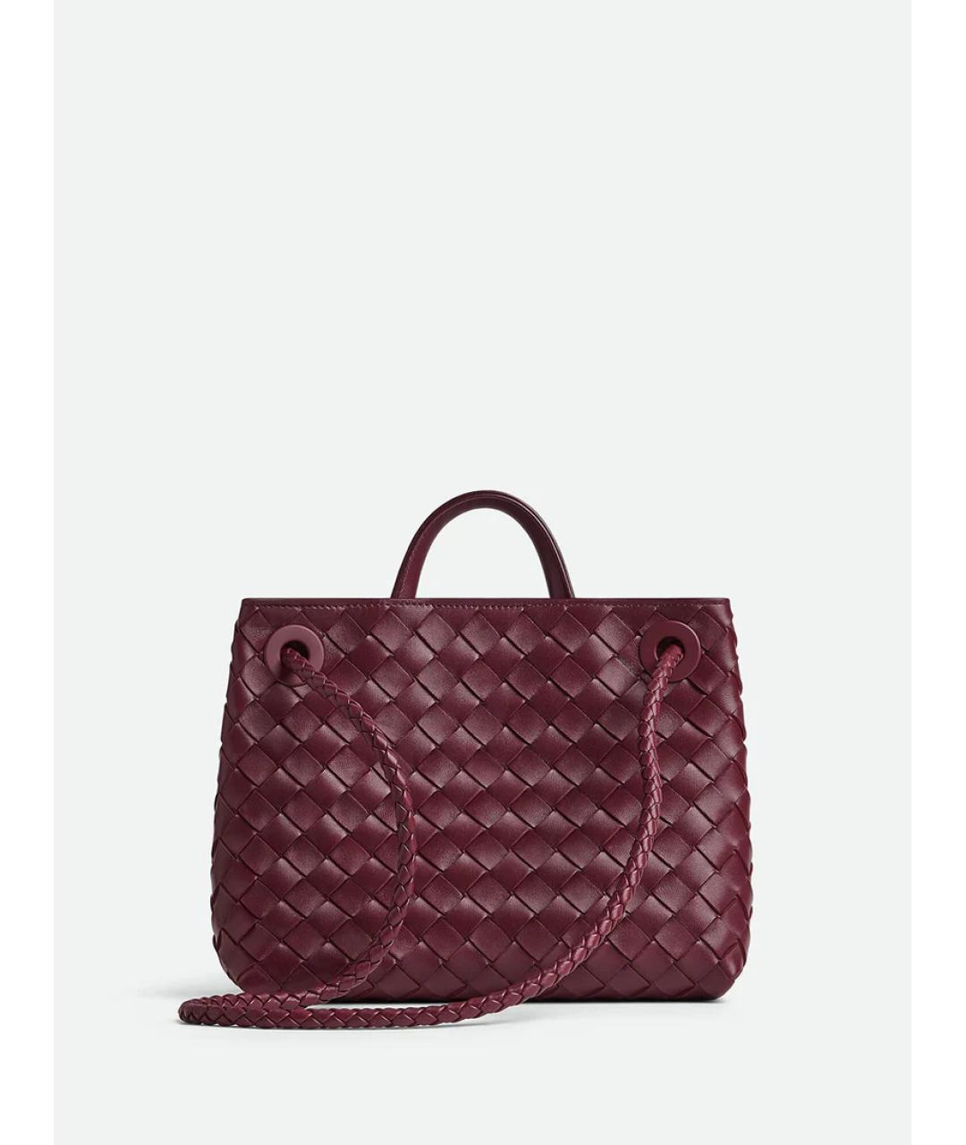 BOTTEGA VENETA Бордовая кожаная сумка тоут, фото 4