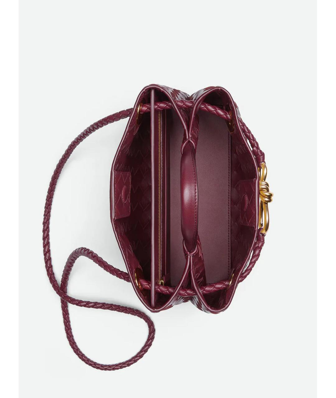BOTTEGA VENETA Бордовая кожаная сумка тоут, фото 2
