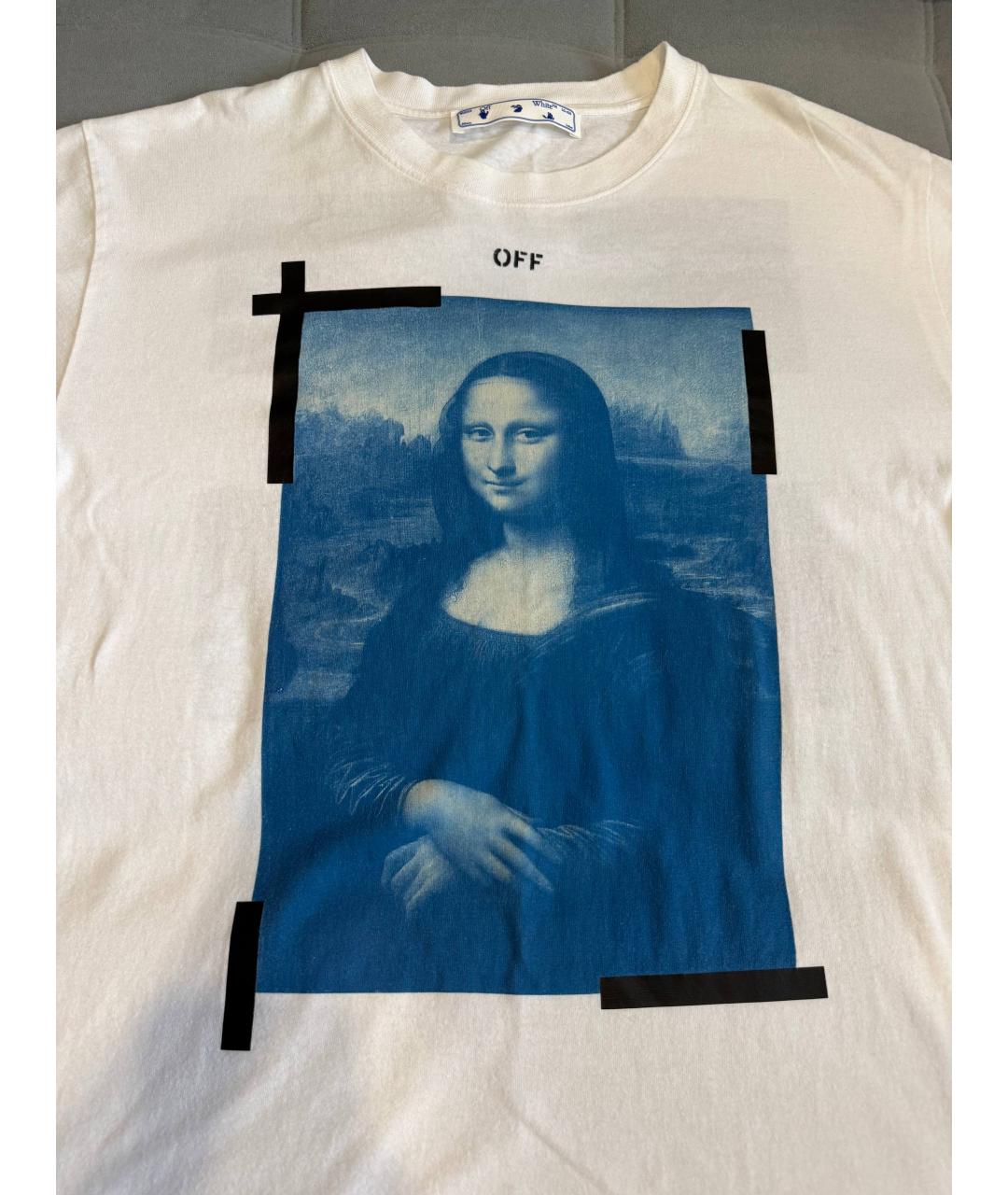 OFF-WHITE Белая хлопковая футболка, фото 2