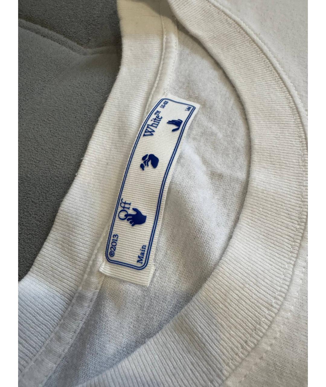 OFF-WHITE Белая хлопковая футболка, фото 3
