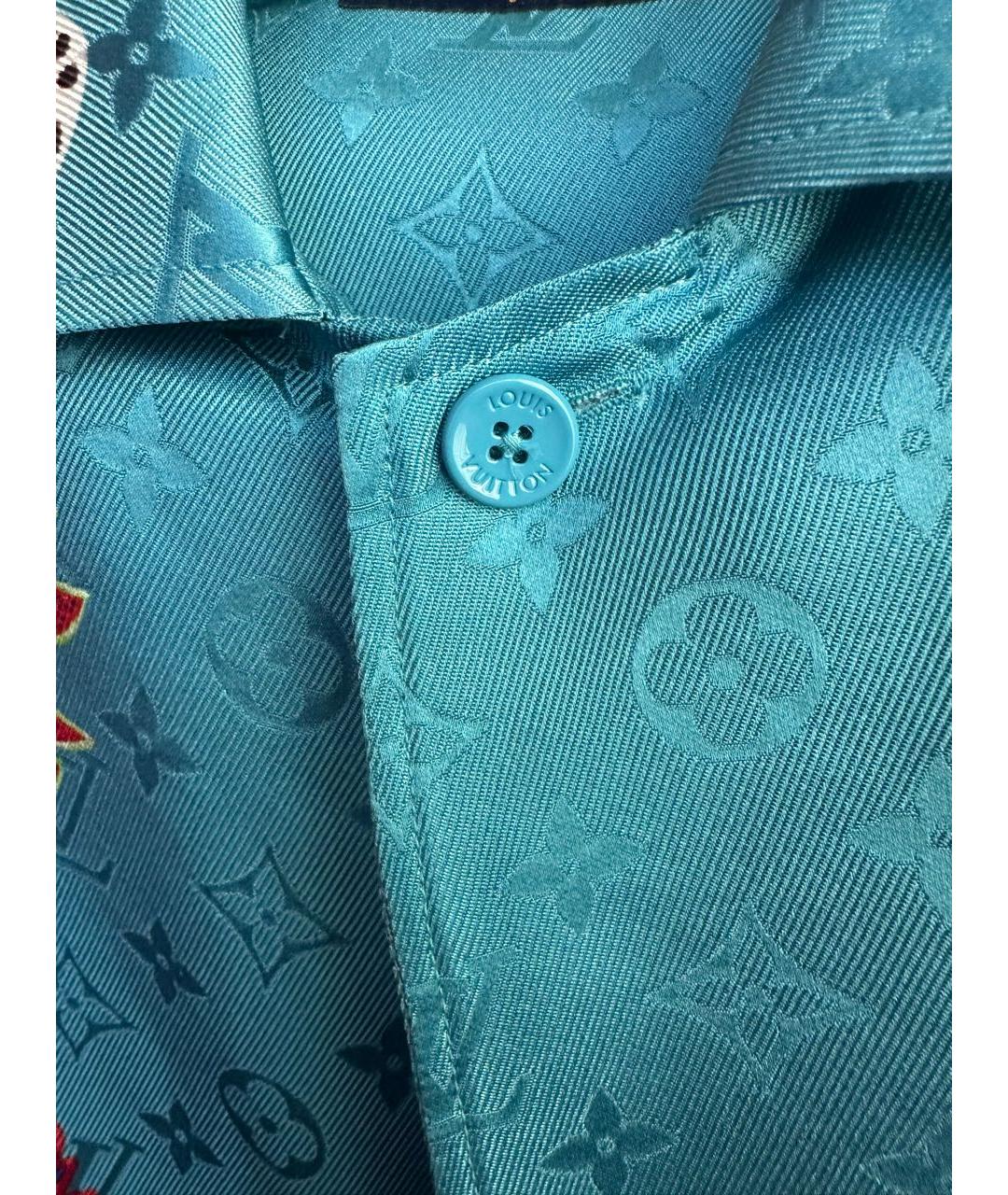 LOUIS VUITTON Бирюзовая шелковая кэжуал рубашка, фото 4