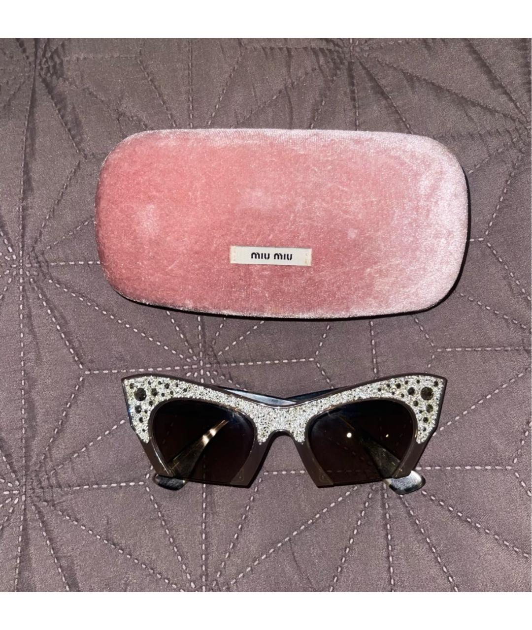 MIU MIU Коричневые пластиковые солнцезащитные очки, фото 4