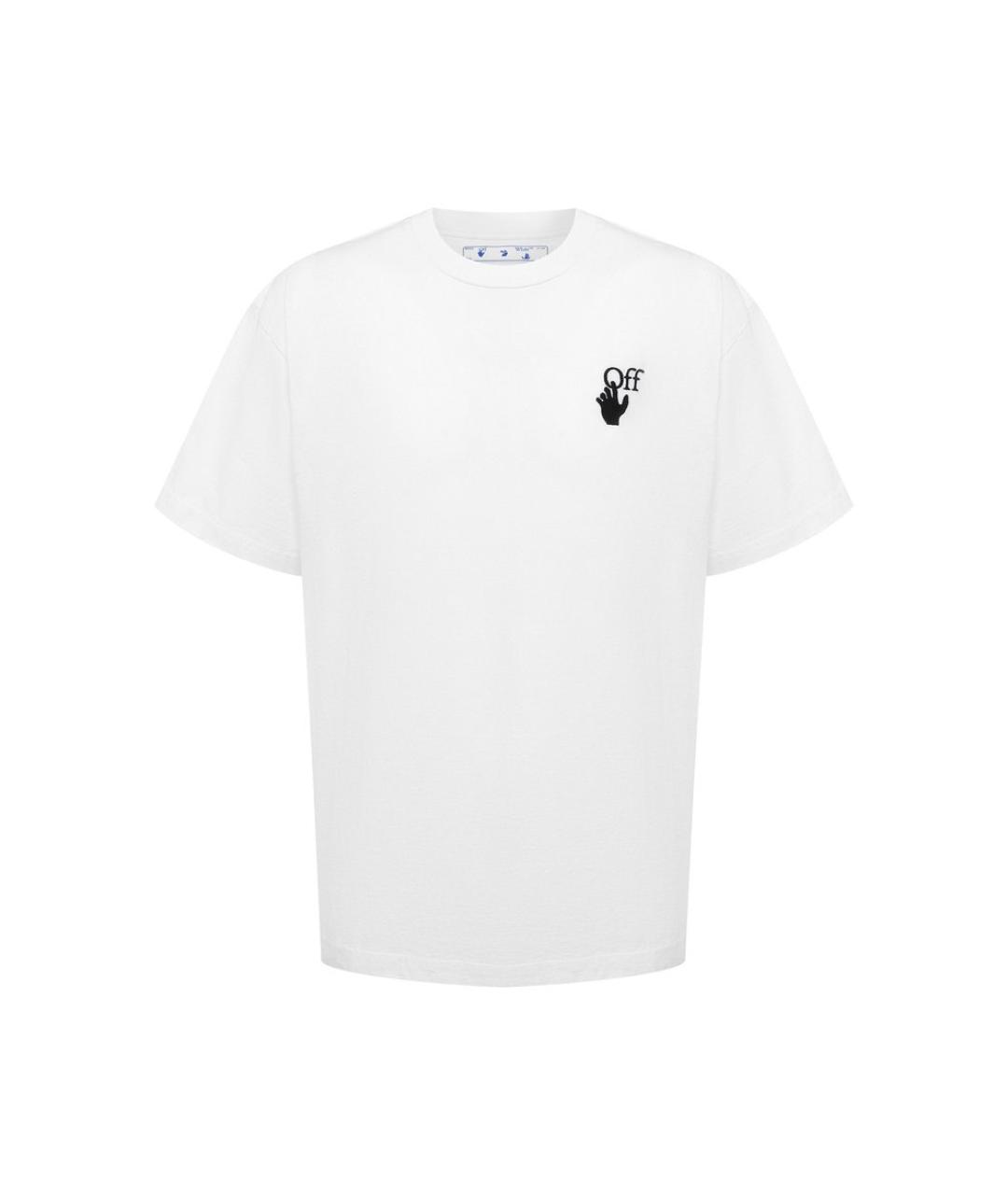 OFF-WHITE Белая хлопковая футболка, фото 8