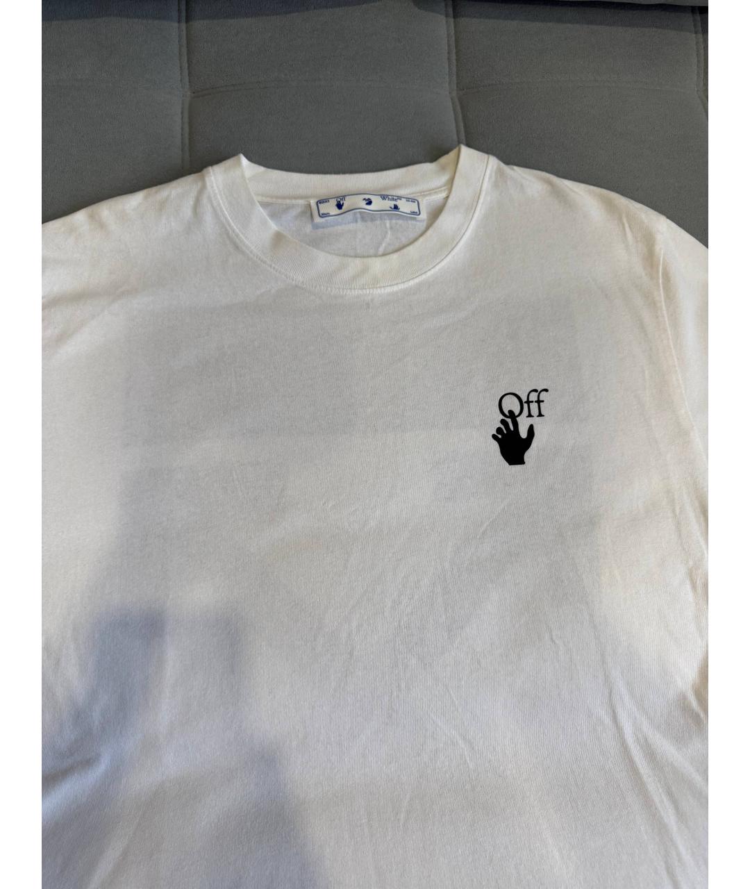 OFF-WHITE Белая хлопковая футболка, фото 2